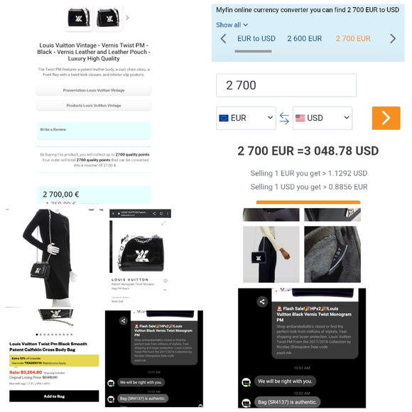 🚨 Sale!🎉HPx2🎉!Louis Vuitton Black Vernis Twist Monogram PM - Picture 16 of 16